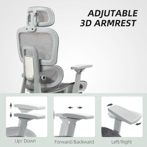Mesh Office Chair with 3D Armrest, High Back Desk Chair with Lumbar Support, 135° Reclining – view 13