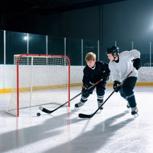Soozier Hockey Net, Easy Set Up Hockey Goal with Steel Frame, PE Mesh, Outdoor Hockey Training Equipment for Garden, Backyard