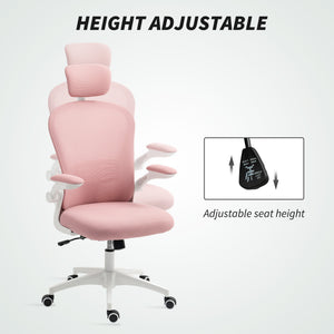 Office Chair, Mesh Computer Desk Chair with Adjustable Headrest, 4D Lumbar Support, Flip-up Arm, Grey – view 10