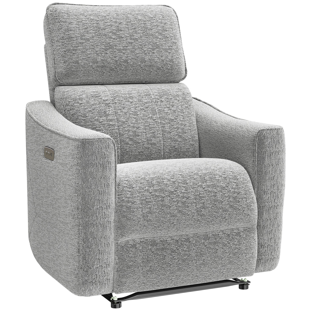 Power Recliner Chair, Chenille Upholstered Recliner Chair with USB Ports, Footrest, Dark Grey – view 8