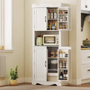 73" Kitchen Pantry Cabinet, Freestanding Kitchen Hutch with 12 Door Shelves, Adjustable Shelves – view 14