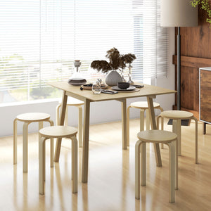 Round Stackable Chairs Set of 4, 18-Inch Backless Stacking Stools for Kitchen, Dining Room, Office, Outdoors