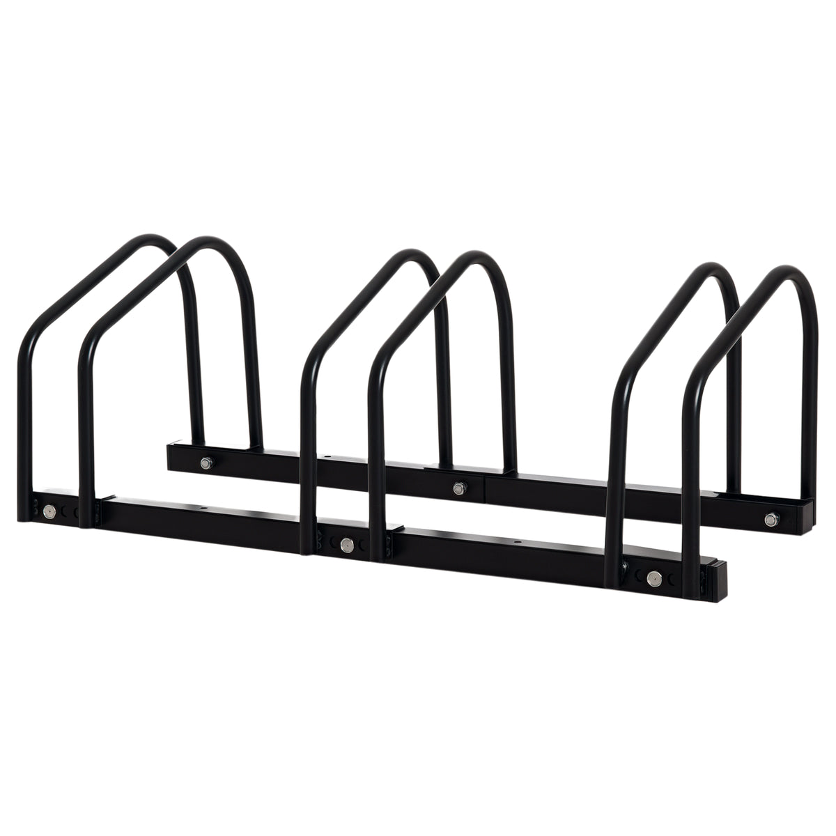 3-Bike Bicycle Floor Parking Rack Cycling Storage Stand Ground Mount Garage Organizer for Indoor and