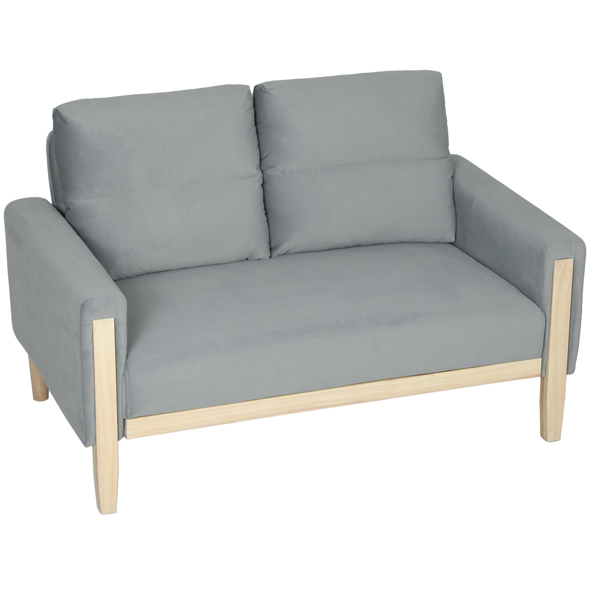 53" Loveseat Sofa, Small 2 Seater Couch with Solid Wood Legs, Modern Velvet Sofa for Living Room – view 8