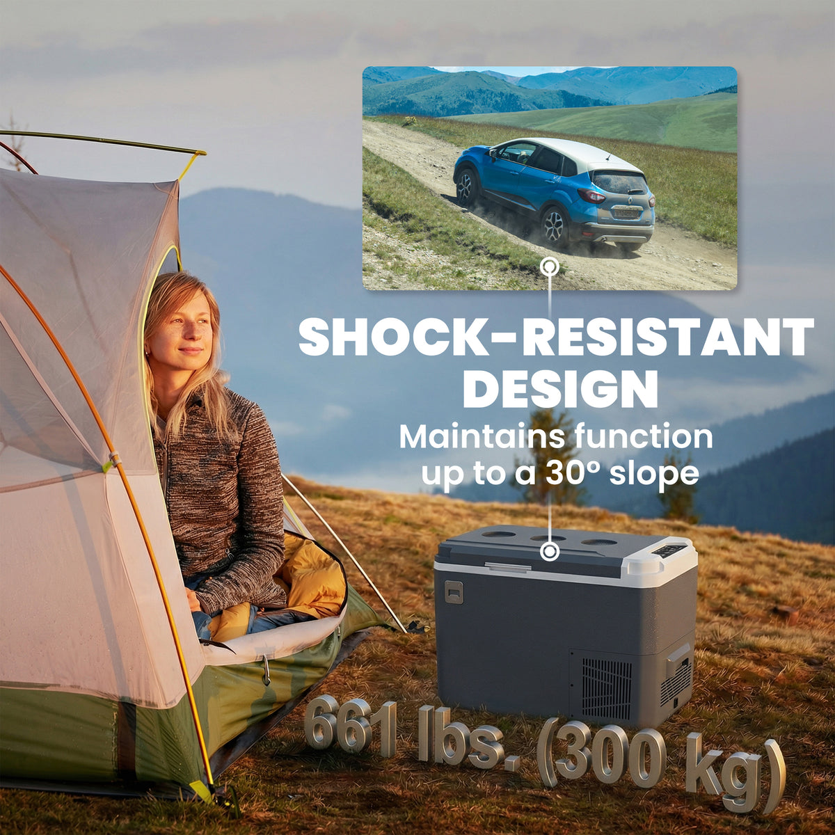 12 Volt Car Refrigerator, 26QT Car Fridge with App Control, 12/24V DC and 100-240V AC, -4℉-68℉, Travel Camping