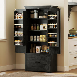 Farmhouse Kitchen Pantry Storage Cabinet, 64" Freestanding Kitchen Pantry Cabinet with Drawers – view 7
