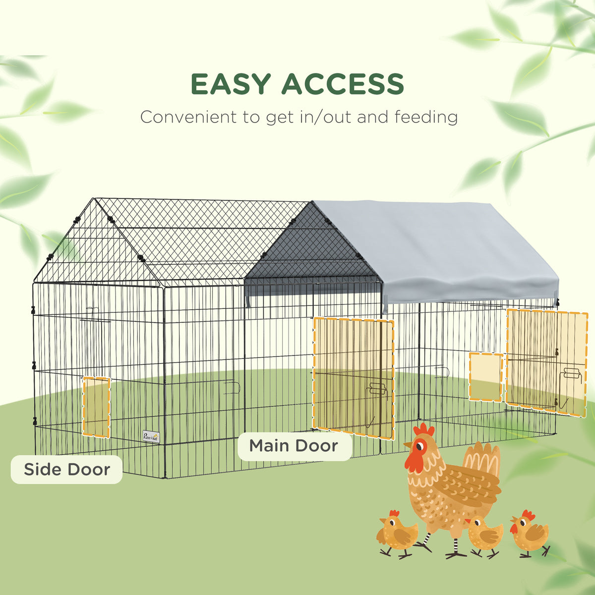 73" Small Animal Cage with Roof, Indoor/Outdoor Use,  for Chicken, Rabbits, Chinchillas