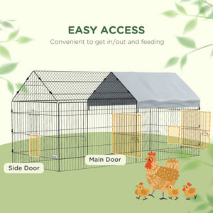 73" Small Animal Cage with Roof, Indoor/Outdoor Use,  for Chicken, Rabbits, Chinchillas