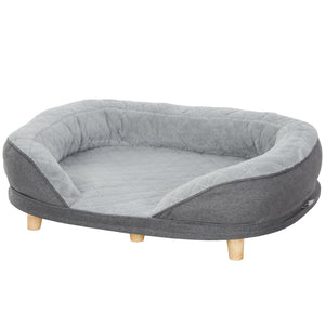 Pet Sofa Bed for Large Dogs with Removable Cushion, Washable Cover, Anti-slip Foot Pads, Grey
