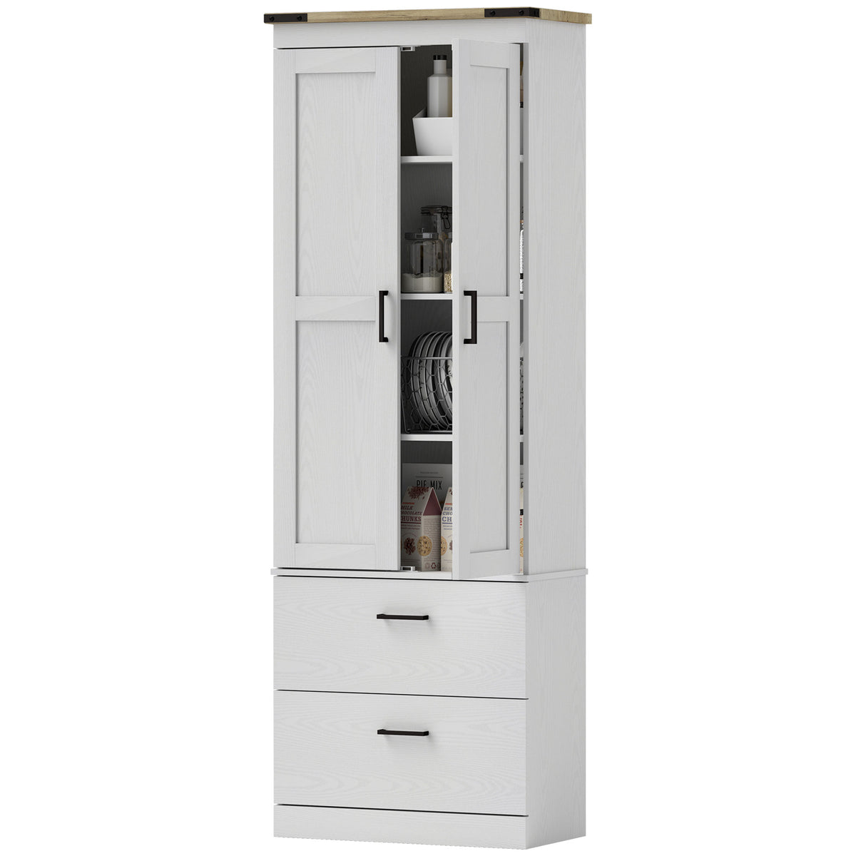 67" Tall Kitchen Pantry Storage Cabinet, Kitchen Pantry Cabinet with Doors, Drawers and Adjustable Shelves – view 15