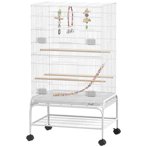 52" Bird Cage with Rolling Stand, Toys, for Budgies Canaries Black – view 22