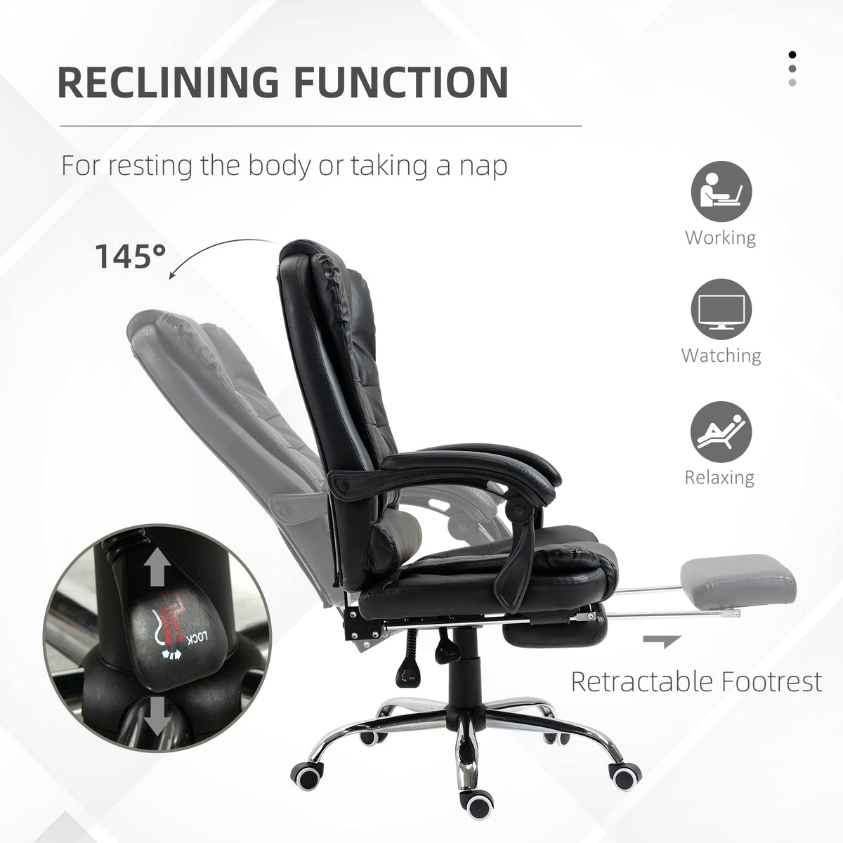 Ergonomic Office Chair with Back Support, PU leather Executive Office Chair with High Back – view 4