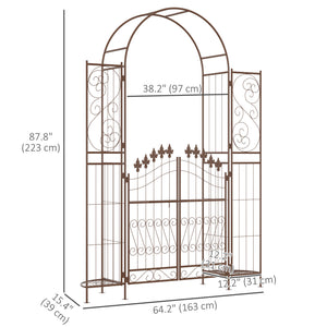 7ft Garden Arch Trellis, Metal Arch, Outdoor Garden Arbor for Climbing Plants, Wedding Decoration