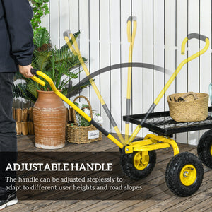 Heavy Duty Garden Wagon Cart with 10" Wheels, 330 lbs Capacity, for Garden, Beach, Lawn, Black – view 10