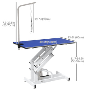 Pet Grooming Table, Height Adjustable Dog Grooming Table with Arm, Noose and Non-Slip Grooming Table, Black