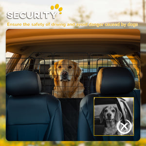 Dog Car Barrier for SUV, Adjustable Car Divider for Trunk Cargo Area, Heavy-Duty Steel Wire Mesh Barrier, Black