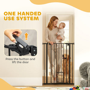 41" Easy Open Indoor Dog Gates for Doorways, House, Stair - Black – view 5