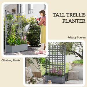 Galvanized Raised Garden Bed Planter Box with Trellis for Climbing Plants, Vegetable, Vines – view 32