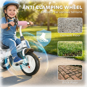 Qaba 6 in 1 Tricycle for Toddler 1-5 Years with Parent-Push Handle, Dark