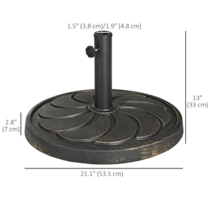 40 lb Heavy Duty Patio Umbrella Base, 21" Round Resin Market Umbrella Stand for Outdoor, Garden, Backyard, Bronze