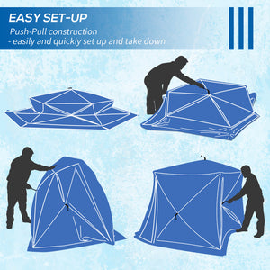 4 Person Insulated Ice Fishing Shelter, Pop-Up Portable Ice Fishing Tent with Carry Bag and Two Doors for – view 17