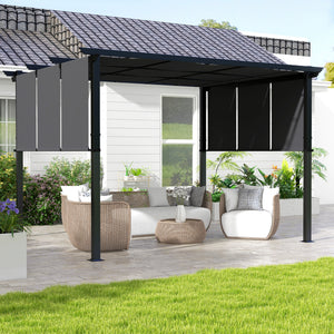 10' x 10' Metal Pergola, Outdoor Pergola with Retractable Canopy, for Garden, Patio, Backyard, Deck – view 21