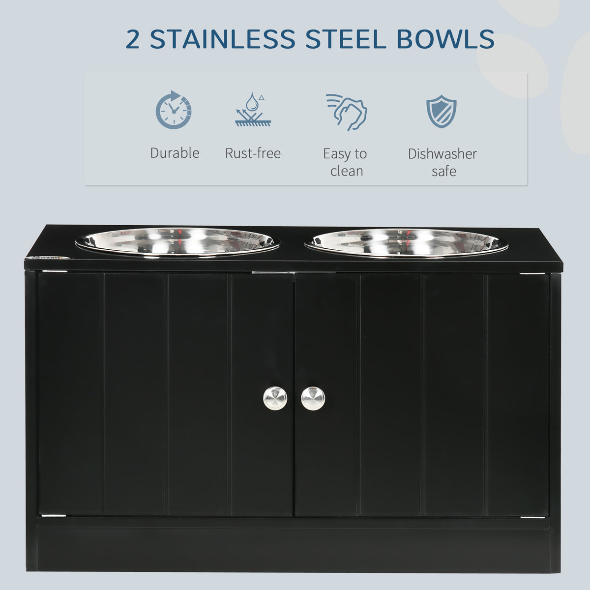 Elevated Dog Bowls for Large Dogs Pet Feeding Station with Stand, Storage – view 3