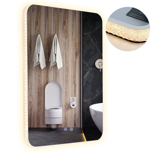 32 x 24 Inch Shatterproof Wall Mirror with 3-Color Lights and, Anti-Fog Function view 7
