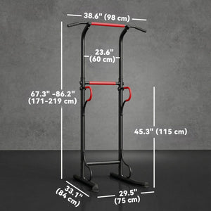 Soozier Power Tower, Pull Up Bar, Dip Station for Home Office Gym Multi-Function Workout Equipment