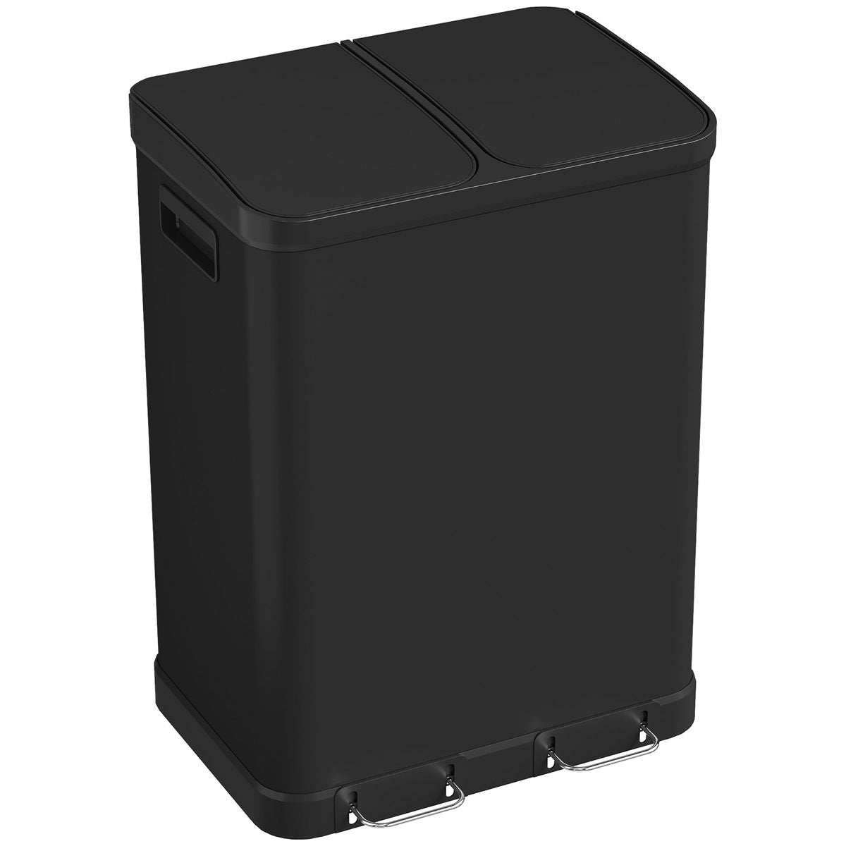  Kitchen Garbage Bin, 2 x 7.9 Gal (2 x 30 L) Trash Can, Soft-Close Garbage Can with Removable Inner Buckets, Black