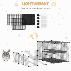  46 Panels Pet Playpen, DIY Small Animal Playpen, Indoor Portable Pet Fence for Guinea Pigs, Bunny, Rabbits, Hamsters, Hedgehogs