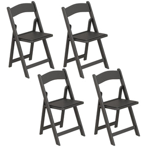  4 Pack Folding Chairs, Foldable Resin Chair with Padded Seat, Portable Indoor Outdoor Seat for Office Events Dining