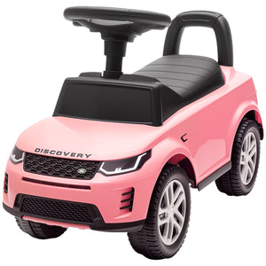 Qaba Licensed Land Rover Ride on Push Car with Anti-Tip Device, Under-Seat Storage, Horn, Engine Sounds for 18-36 M, Pink