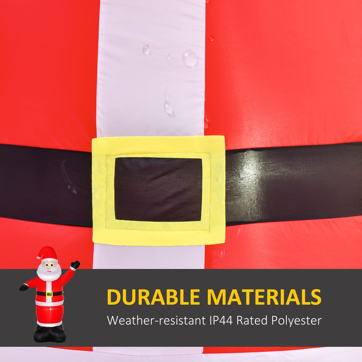  8ft Inflatable Christmas Santa Claus Waving Hands, Blow-Up Outdoor LED Yard Display for Lawn Garden Party