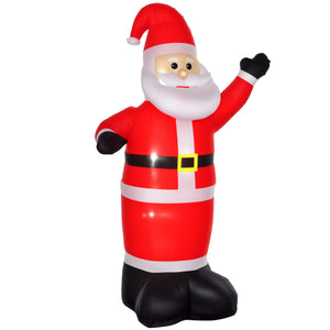  8ft Inflatable Christmas Santa Claus Waving Hands, Blow-Up Outdoor LED Yard Display for Lawn Garden Party