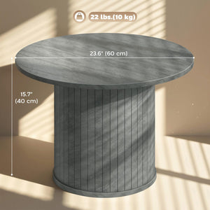  Round Coffee Table, 24" Center Table, Cement Grey