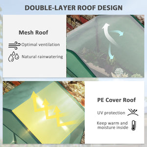  Mini Greenhouse with Screen Roof, Portable Small Greenhouse with Roll-Up Zipper Door, 27.6" x 19.7" x 62.2", Green