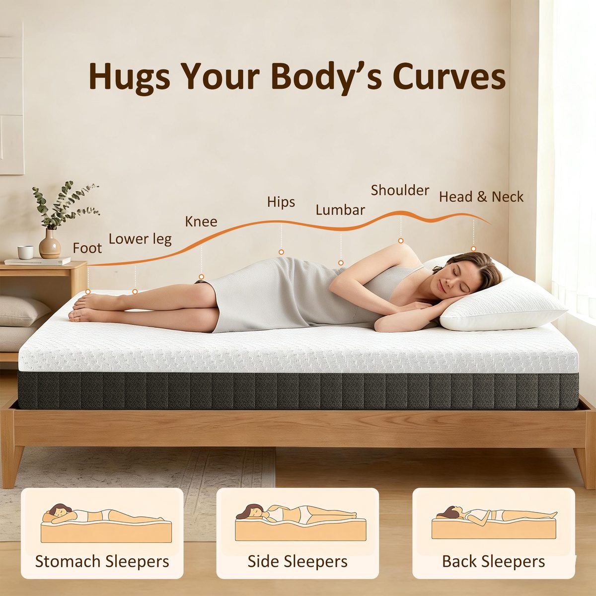  10 Inch Full Mattress in a Box, Pressure Relief & Lumbar Support, CertiPUR-US Certified, Medium Firm