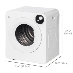  Compact Laundry Dryer Machine, 1300W, 3.22 Cu. Ft. Electric Portable Clothes Dryer with 7 Drying Modes for Apartment or Dorm, White