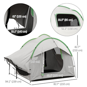  2000mm Waterproof SUV Tent, Car Tent with 3 Doors and Mesh Window, for 5-6 Person Camping Travel, Grey and Green