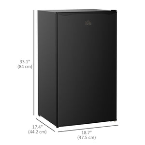  Compact Refrigerator, Mini Fridge with Freezer, Adjustable Shelf, Mechanical Thermostat and Reversible Door, Black