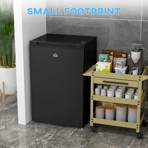  Upright Freezer, 3 Cu.Ft Mini Freezer with Reversible Single Door, Adjustable Thermostat for Home, Dorm, Black