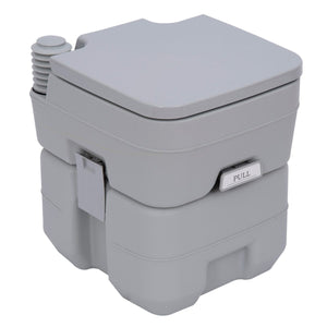  Portable Toilet for Adults, Travel Toilet with 2 Detachable Tanks, Camping Toilet for Trips, 5.3 Gallon (20L), Grey