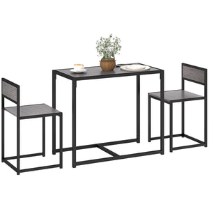  Dining Table Set, Industrial Dining Set for 2, Kitchen Table and Chairs for Small Space, Dining Room Table with Chairs