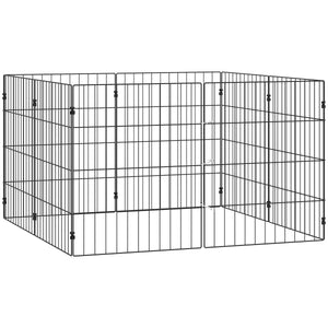  Foldable Metal Exercise Dog Playpen, Expandable Pet Fence Indoor Outdoor Use for Small Dogs, 20" x 24", 8 Panels, Black
