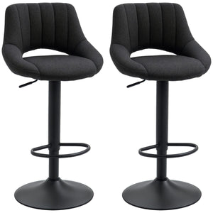 Bar Stools Set of 2, Swivel Counter Height Barstools with Adjustable Height and Cutout Back – view 2