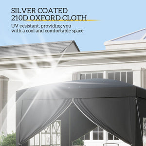  10'x10' Outdoor Pop Up Party Tent Wedding Gazebo Canopy with Carrying Bag (Black)