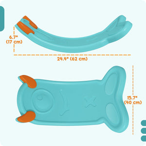 Qaba 24.4" Kids Balance Board, Wobble Board Toddler Curved Rocker, Preschool Balance & Sensory Play Toy, Ages 3-6 Light Blue