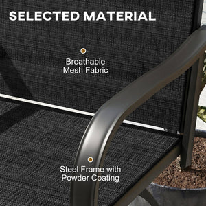  Outdoor Bar Stools Set of 2, 360° Swivel Bar Height Chairs, 26.8" x 29.5" x 48.4", Black