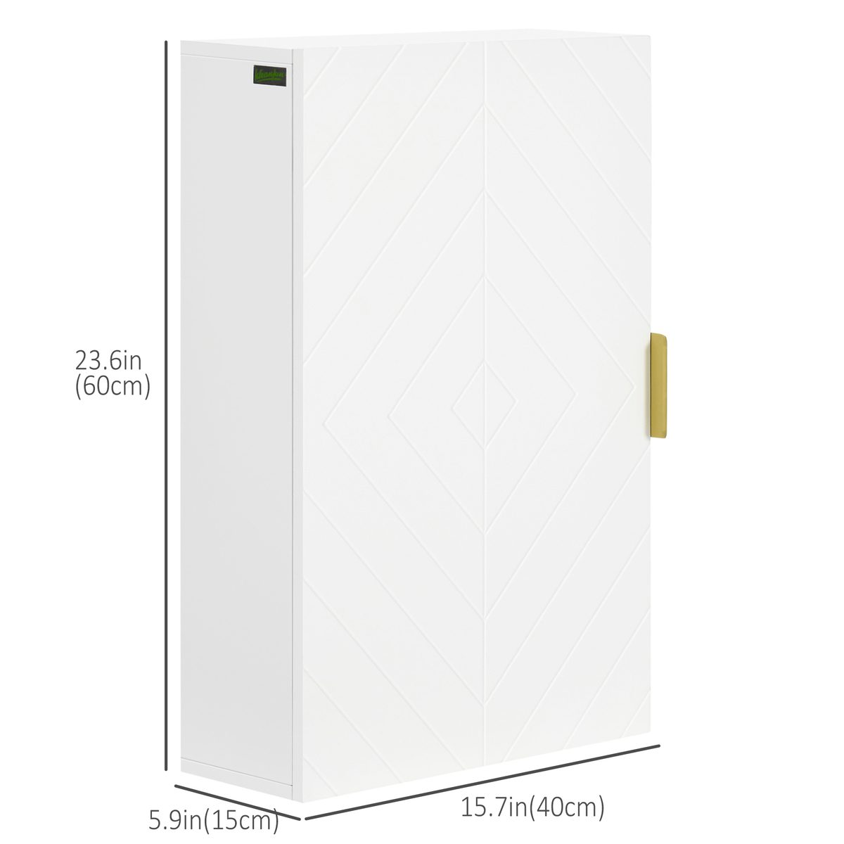  Bathroom Medicine Cabinet, Modern Wall Cabinet with Adjustable Shelves and Single Door for Laundry Room
